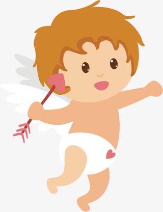 矢量卡通拿箭穿内裤的小孩儿免抠