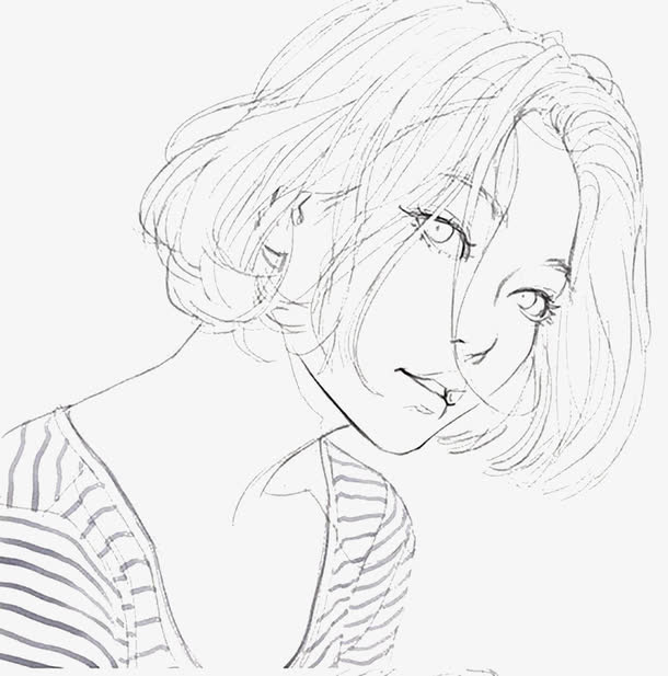 手绘女性免抠