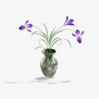 紫色花的盆栽免抠