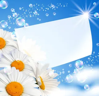 花朵泡泡卡片免抠