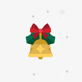 飘雪与圣诞节铃铛免抠节日圣诞节元素