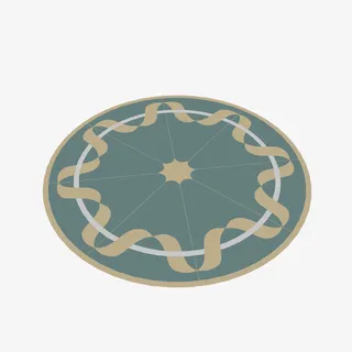 花边花纹圆形欧式地毯 圆形地毯免抠