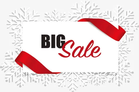 雪花打折横幅免抠