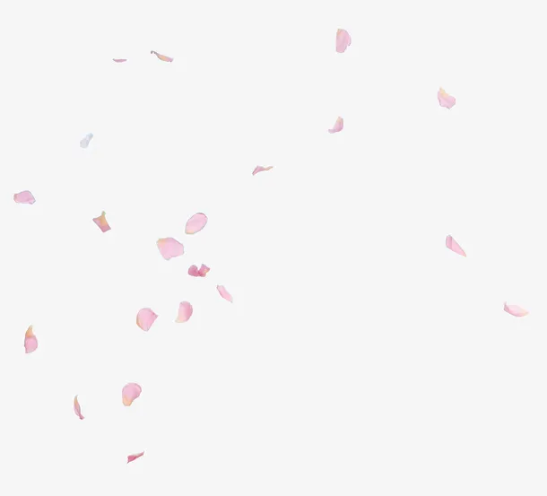 粉色简约一地花瓣素材免抠