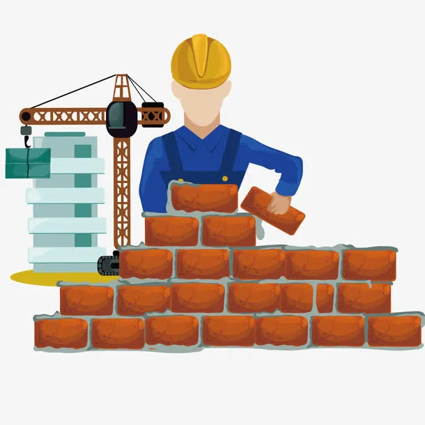 砌墙的师傅免抠