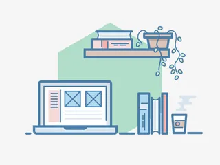 办公桌面插画素材免抠