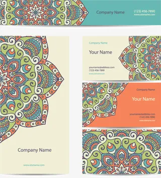 民族花纹卡片设计免抠