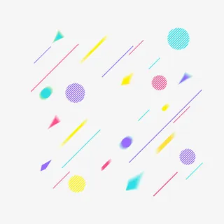 线条彩球几何元素免抠
