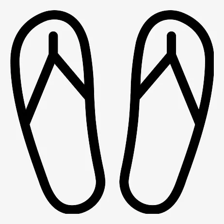 线描人字拖鞋免抠