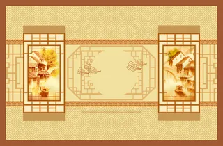中式古典传统礼盒元宵海报背景素材高清