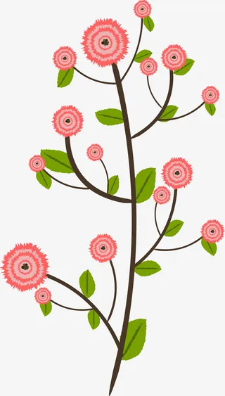 树枝上的花朵免抠