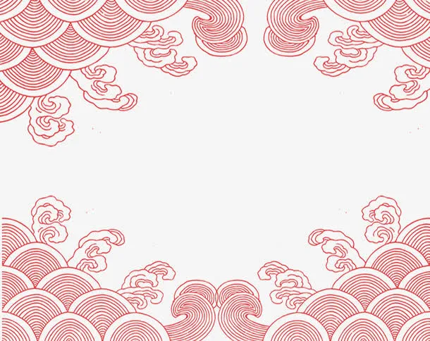 中国风线条云海免抠