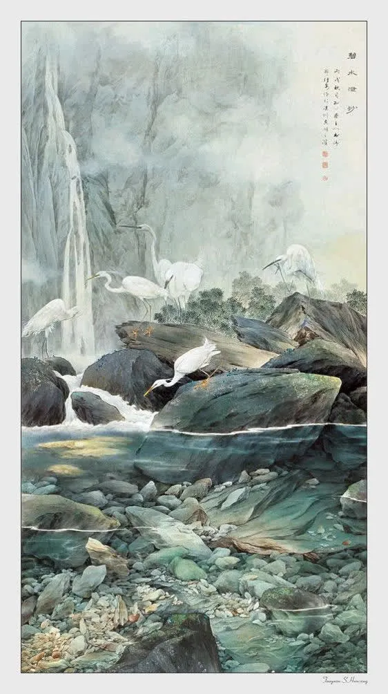中国名家仙鹤画集免抠