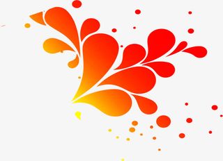 红色渐变创意花纹免抠