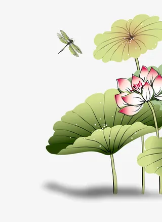 手绘卡通装饰花瓣花草装饰海报设免抠