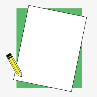 矢量绿色留言板铅笔免抠