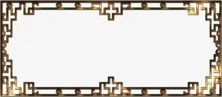 中国风金色矩形边框免抠