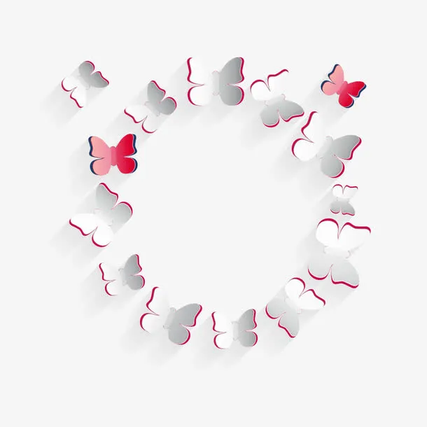 纸质蝴蝶矢量图免抠