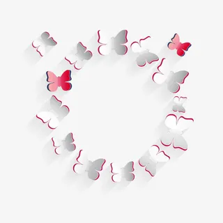 纸质蝴蝶矢量图免抠