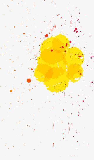 黄色水彩晕染免抠