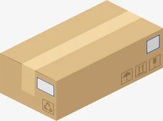 运输纸箱矢量卡纸瓦楞纸包装盒免抠