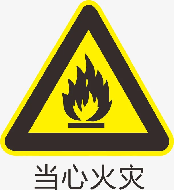 当心火灾标识免抠