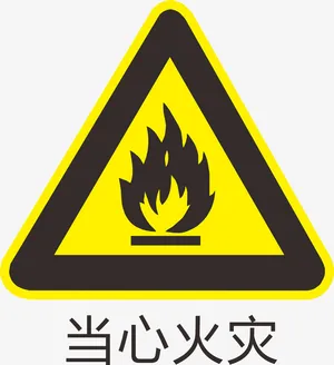 当心火灾标识免抠