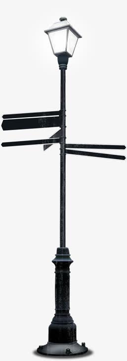 黑色欧式路灯七夕情人节免抠