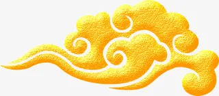 金色的祥云图案装饰免抠