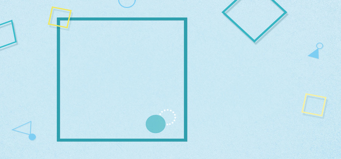 淘宝几何小清新天蓝色背景banner高清