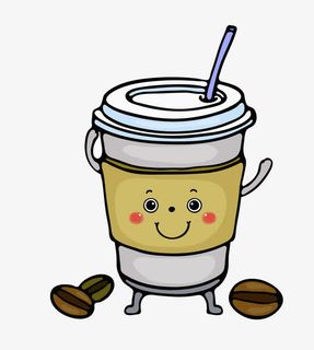 咖啡插着吸管免抠
