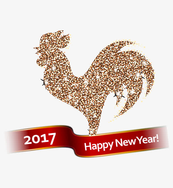 2017新年元素闪光鸡年免抠