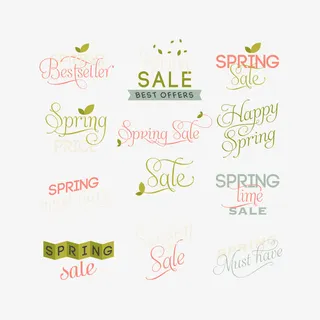 春天英文字体LOGO免抠