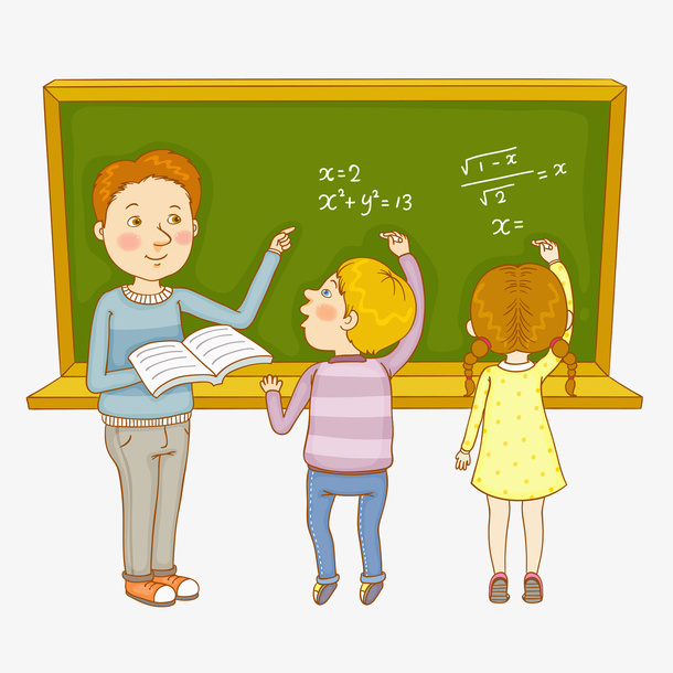 做数学题的孩子免抠