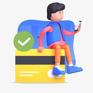 C4D男孩手机信用卡免抠