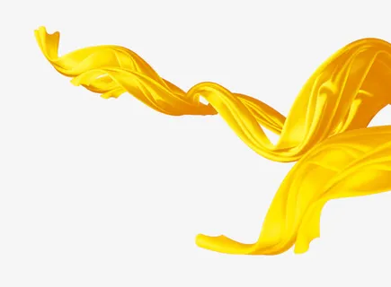 黄色飘带免抠