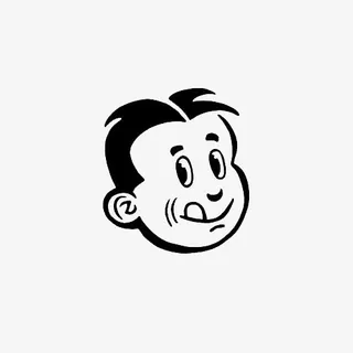 可爱小孩脸部线条画免抠