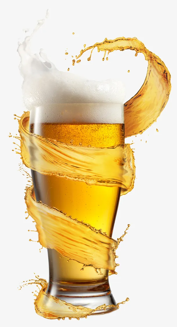 啤酒飞溅酒花免扣素材免抠
