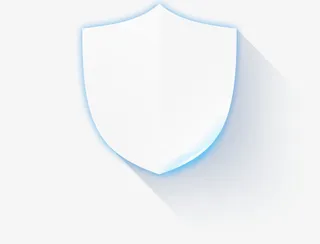 蓝色边框盾牌免抠