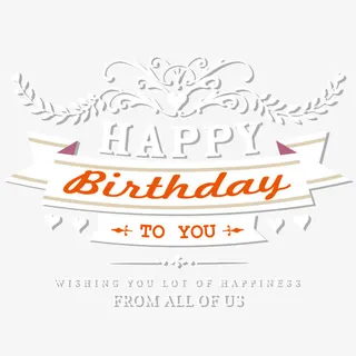 生日快乐标签免抠