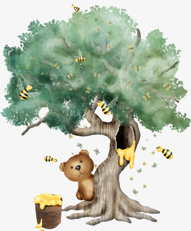 手绘小树免抠
