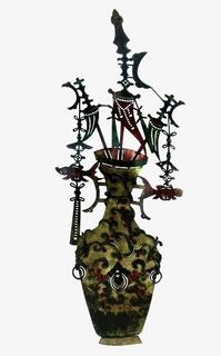 民间古典花瓶皮影免抠