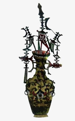 民间古典花瓶皮影免抠