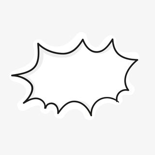 白色漫画对话框矢量图免抠