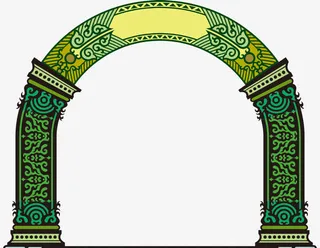 欧式花纹拱门免抠