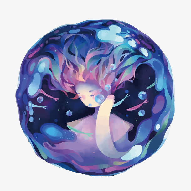 矢量水球少女免抠