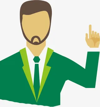 卡通绿衣男人招聘免抠