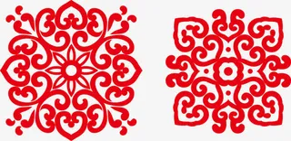 新年花纹花边免抠