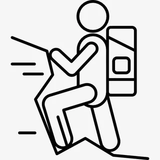 男子爬图标免抠