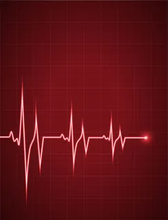 矢量红色卡通心电图健康背景高清